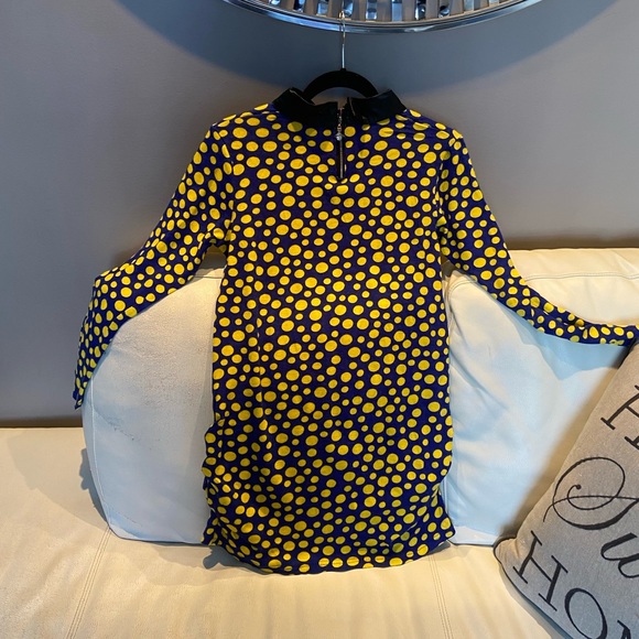 NEW NWT - very fashionable top - leather Peter Pan collar polka dots - size XL - Picture 6 of 7